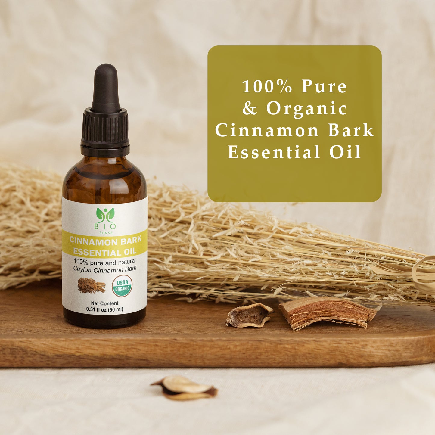 True Organic Cinnamon bark Oil  0.51 FL Oz (15 ml)