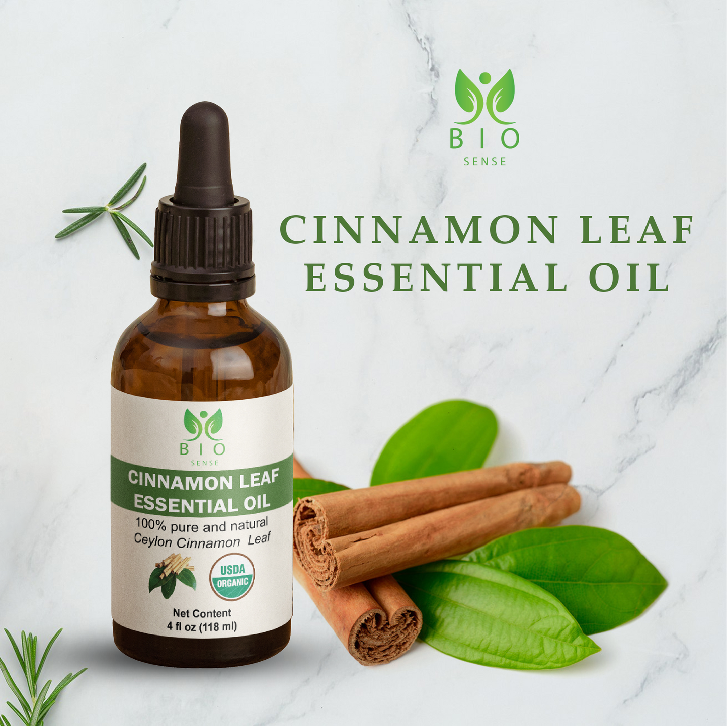 True Organic Cinnamon Leaf Essential Oil, 118 ml