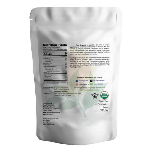 True Organic Cinnamon Powder 16 Oz