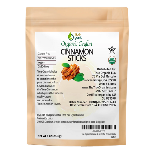 True Organic Ceylon Cinnamon Sticks 01 Oz