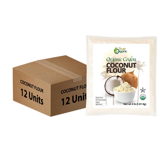 True Organic Ceylon Coconut Flour, 4 Pound Bulk Pack, ( 12 Units )