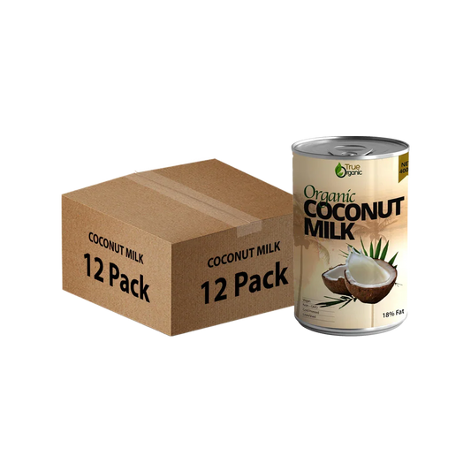 True Organic Unsweetened Coconut Milk Can 13.5 fl oz, ( 12 Units )