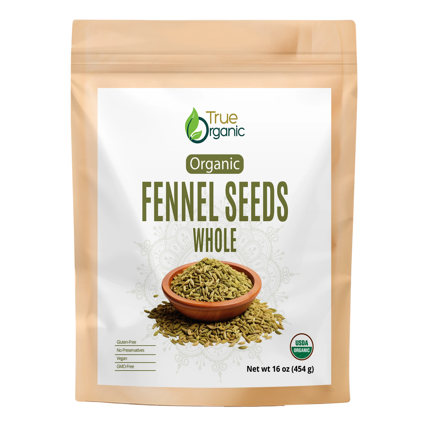 True Organic Fennel Seeds 16 Oz