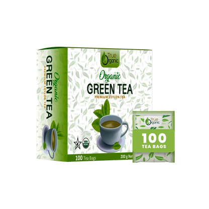 True Organic Premium Ceylon Green Tea, 100 Tea Bags