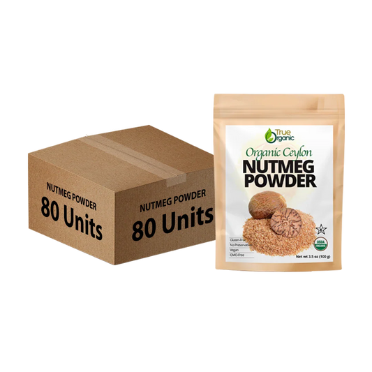 True Organic Ceylon Nutmeg Powder (Ground) 3.5 Oz Bulk Pack (80 Units)