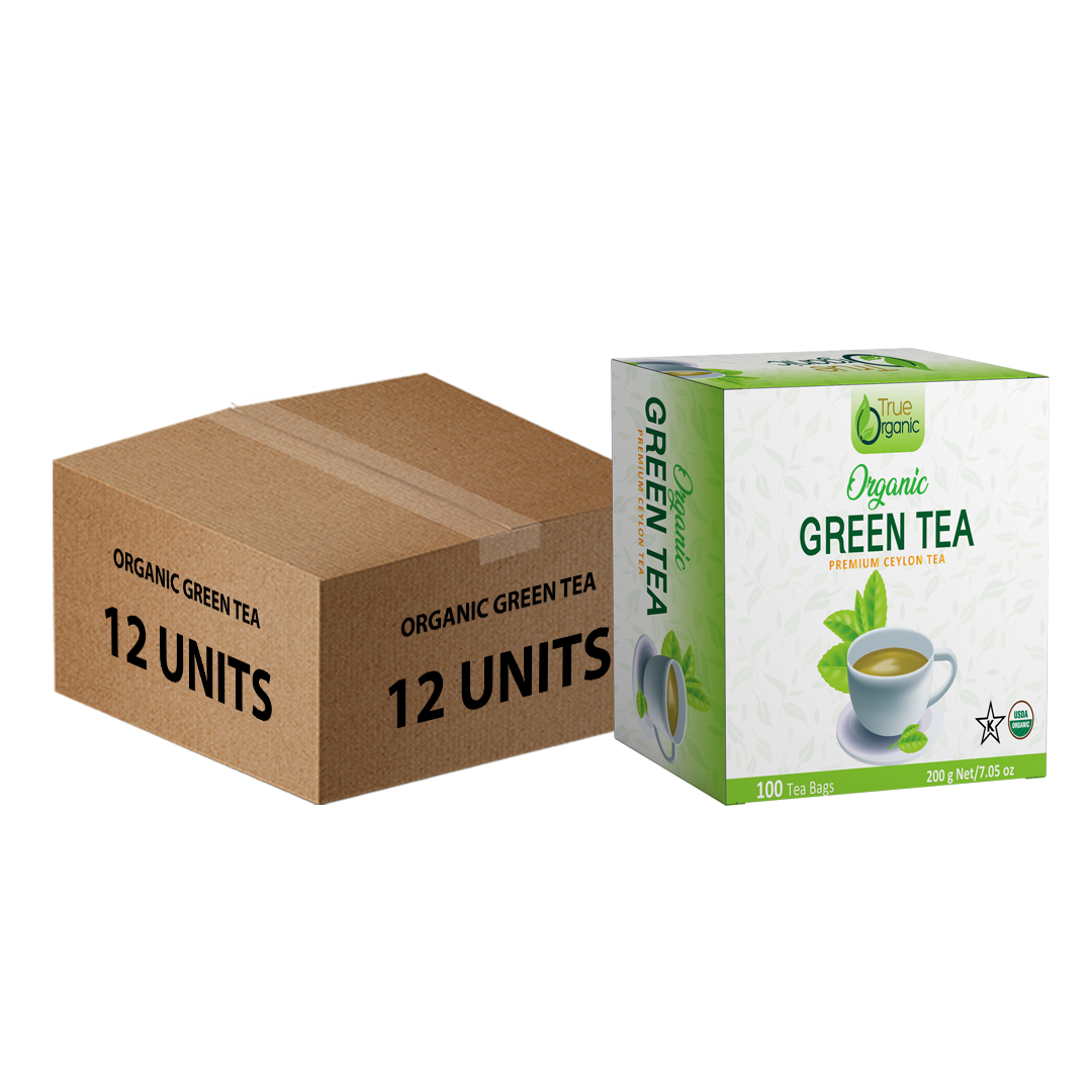 True Organic Premium Ceylon Green Tea, 100 Tea Bags(12 Units)