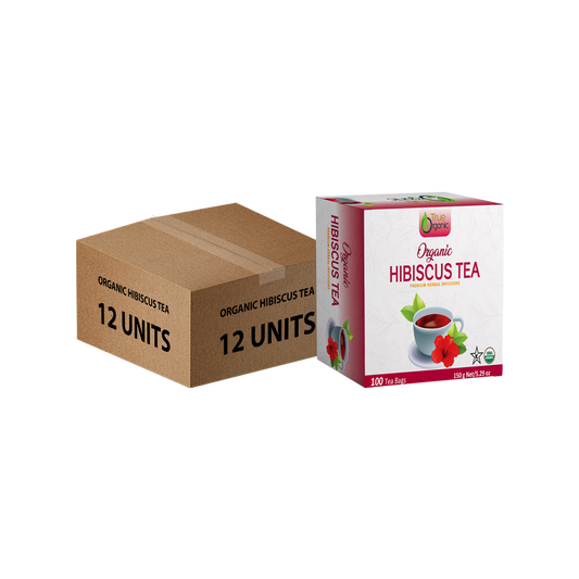 True Organic Hibiscus Tea, 100 Tea Bags Bulk Pack(12 Units)