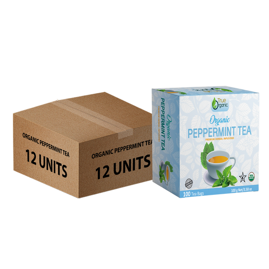 True Organic Peppermint Tea, Premium Ceylon Tea, 100 Tea Bags(12 Units)