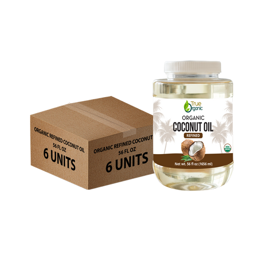 True Organic Refined Coconut Oil  56 fl oz Bulk Pack( 6 Units)