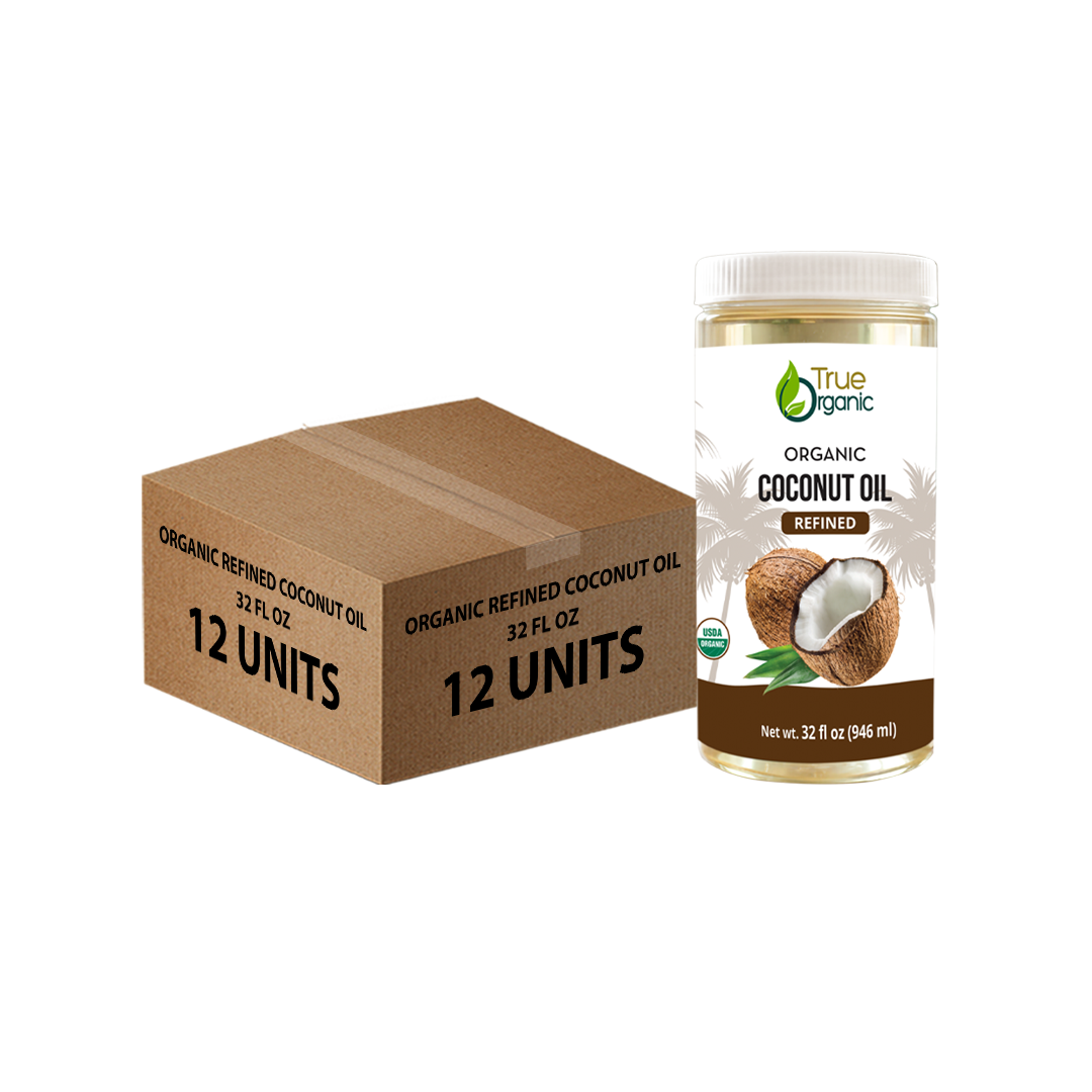 True Organic Refined Coconut Oil, 32 fl oz Bulk Pack( 12 Units )