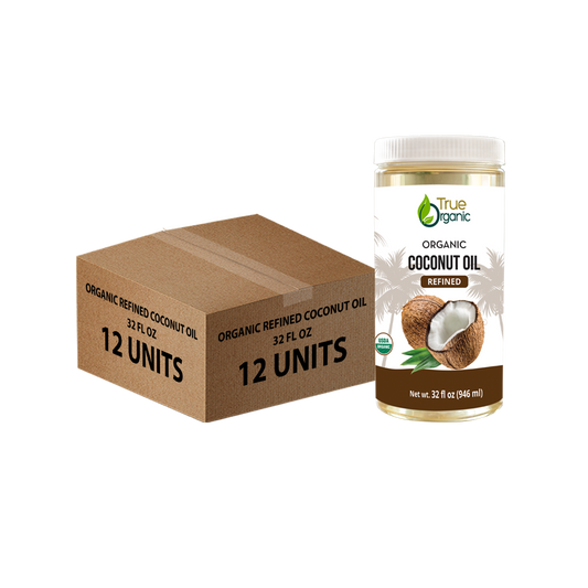 True Organic Refined Coconut Oil, 32 fl oz Bulk Pack( 12 Units )