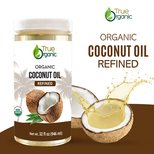 True Organic Refined Coconut Oil, 32 fl oz