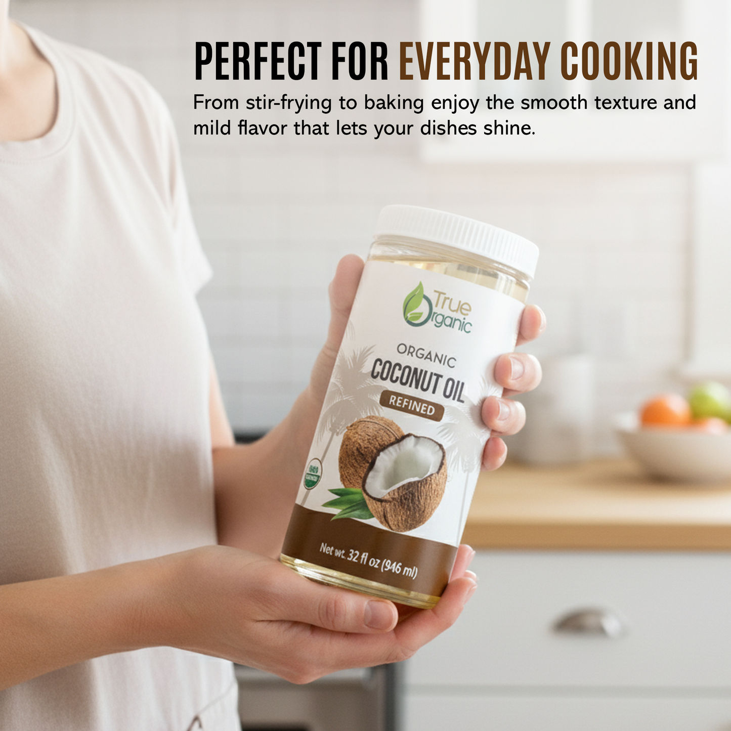 True Organic Refined Coconut Oil, 32 fl oz