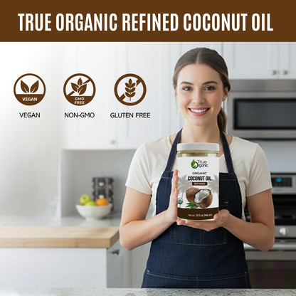 True Organic Refined Coconut Oil, 32 fl oz