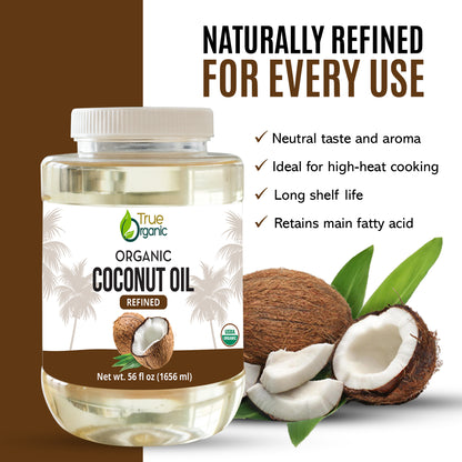True Organic Refined Coconut Oil 56 fl oz