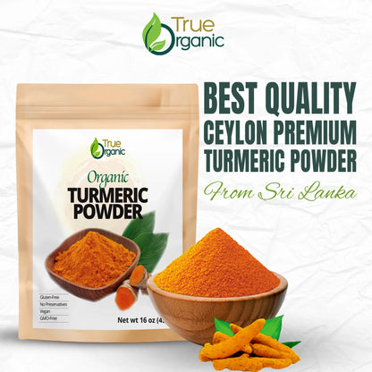 True Organic Ceylon Turmeric Powder 16 Oz