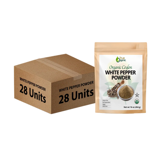 True Organic Ceylon White Peppercorns Whole 16 Oz Bulk Pack (28 Units)