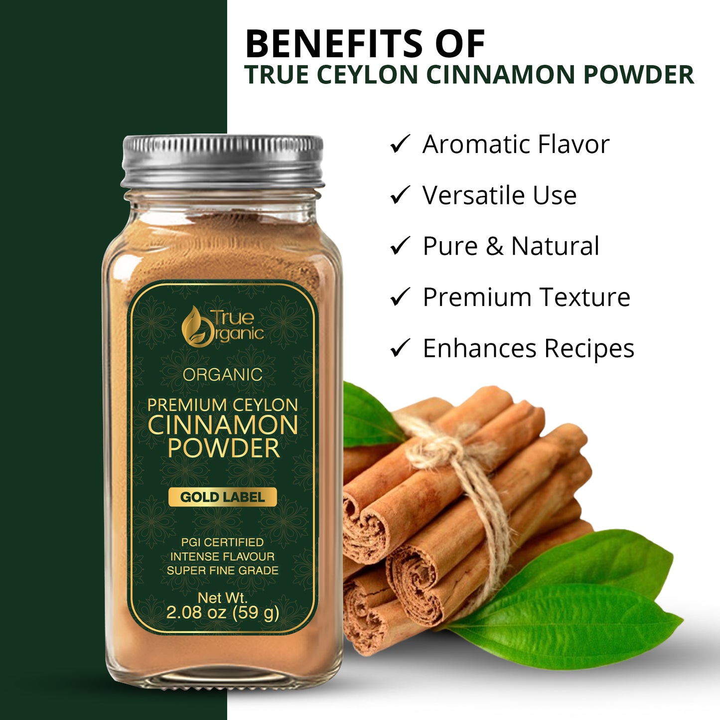 Premium Ceylon Cinnamon Powder 2.08oz