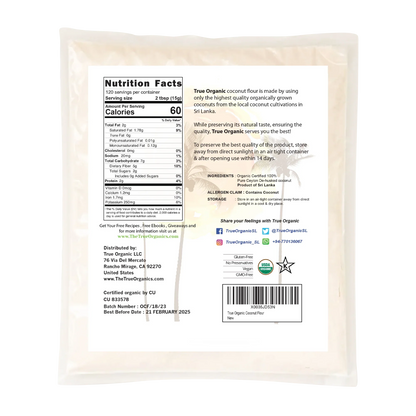 True Organic Ceylon Coconut Flour - 4 Pound Bulk Bag