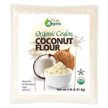 True Organic Ceylon Coconut Flour - 4 Pound Bulk Bag