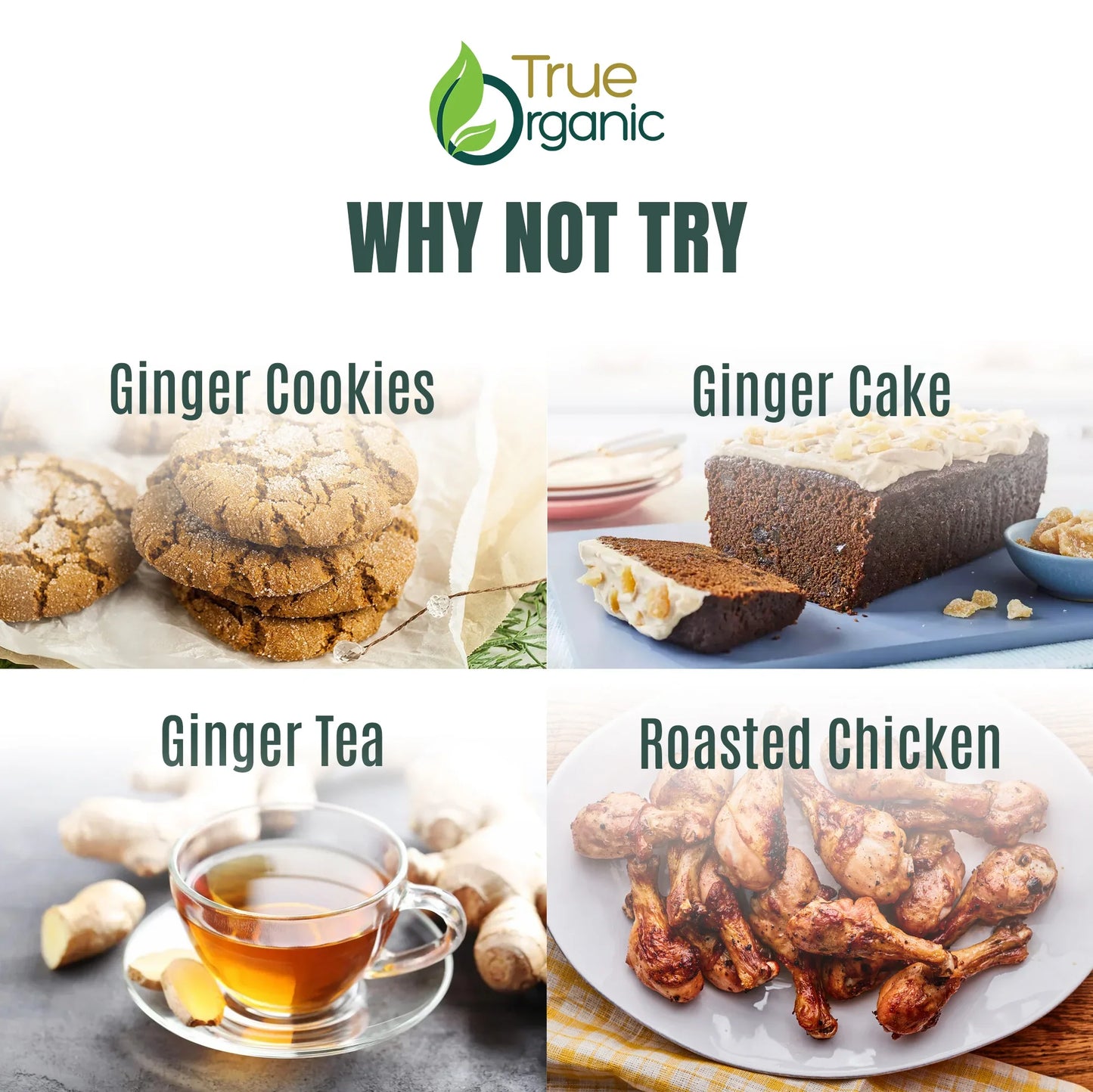 True Organic Ceylon Ginger Powder 16 Oz