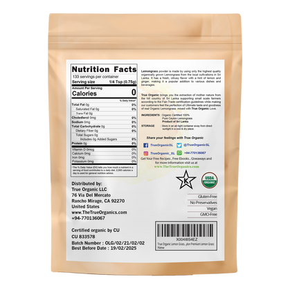 True Organic Lemon Grass Powder 3.5 oz