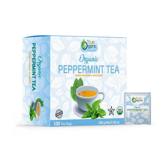 True Organic Peppermint Tea, Premium Ceylon Tea, 100 Tea Bags