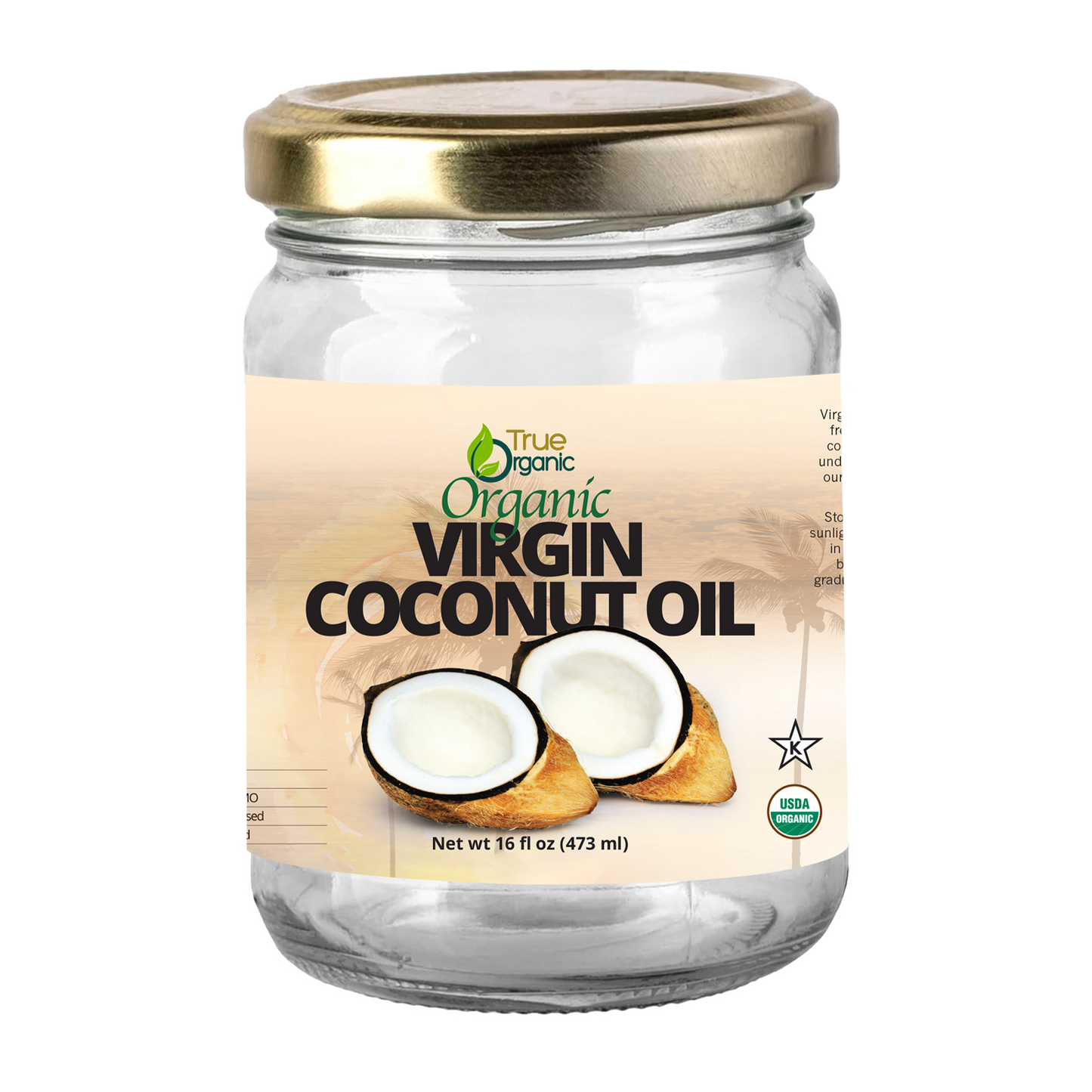 True Organic Ceylon Virgin Coconut Oil, 16 fl oz